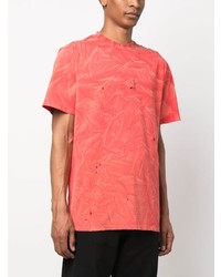 orange Mit Batikmuster T-Shirt mit einem Rundhalsausschnitt von 424