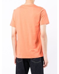 orange T-Shirt mit einem Rundhalsausschnitt mit Sternenmuster von agnès b.