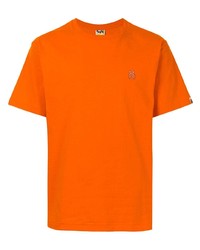 orange T-Shirt mit einem Rundhalsausschnitt von A Bathing Ape