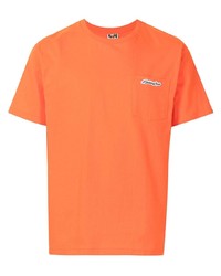 orange T-Shirt mit einem Rundhalsausschnitt von A Bathing Ape