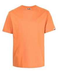 orange T-Shirt mit einem Rundhalsausschnitt von A Bathing Ape