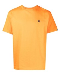 orange T-Shirt mit einem Rundhalsausschnitt von A Bathing Ape