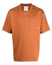 orange T-Shirt mit einem Rundhalsausschnitt von Acne Studios