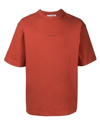 orange T-Shirt mit einem Rundhalsausschnitt von Acne Studios