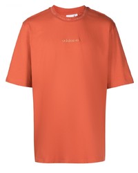 orange T-Shirt mit einem Rundhalsausschnitt von adidas