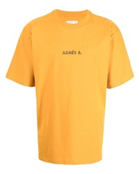 orange T-Shirt mit einem Rundhalsausschnitt von agnès b.