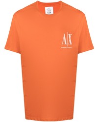 orange T-Shirt mit einem Rundhalsausschnitt von Armani Exchange