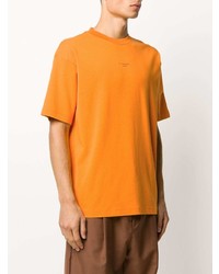 orange T-Shirt mit einem Rundhalsausschnitt von Drôle De Monsieur