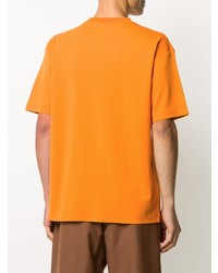 orange T-Shirt mit einem Rundhalsausschnitt von Drôle De Monsieur