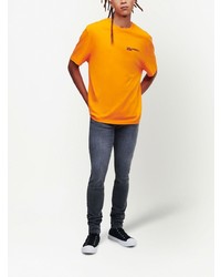 orange T-Shirt mit einem Rundhalsausschnitt von KARL LAGERFELD JEANS