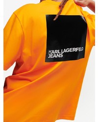 orange T-Shirt mit einem Rundhalsausschnitt von KARL LAGERFELD JEANS