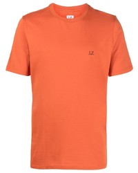 orange T-Shirt mit einem Rundhalsausschnitt von C.P. Company