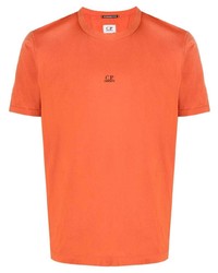 orange T-Shirt mit einem Rundhalsausschnitt von C.P. Company