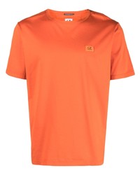 orange T-Shirt mit einem Rundhalsausschnitt von C.P. Company