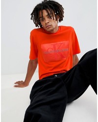 orange T-Shirt mit einem Rundhalsausschnitt von Calvin Klein Jeans