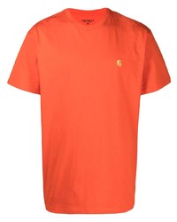 orange T-Shirt mit einem Rundhalsausschnitt von Carhartt WIP