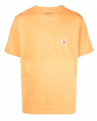 orange T-Shirt mit einem Rundhalsausschnitt von Carhartt WIP