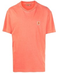 orange T-Shirt mit einem Rundhalsausschnitt von Carhartt WIP