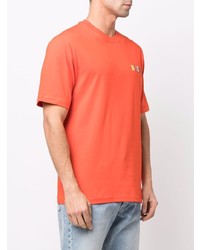 orange T-Shirt mit einem Rundhalsausschnitt von Moschino