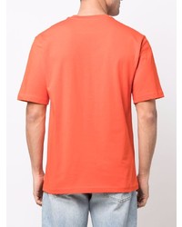 orange T-Shirt mit einem Rundhalsausschnitt von Moschino