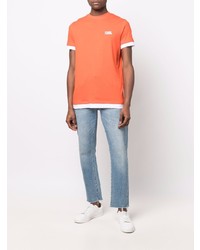 orange T-Shirt mit einem Rundhalsausschnitt von Karl Lagerfeld
