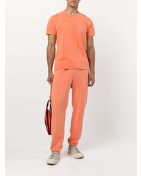 orange T-Shirt mit einem Rundhalsausschnitt von Les Tien