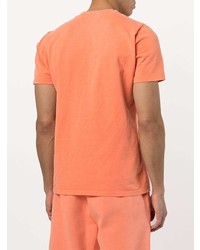 orange T-Shirt mit einem Rundhalsausschnitt von Les Tien