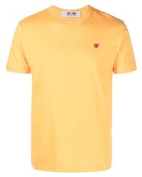 orange T-Shirt mit einem Rundhalsausschnitt von Comme Des Garcons Play