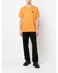 orange T-Shirt mit einem Rundhalsausschnitt von Stone Island