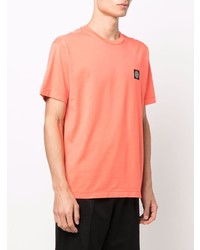 orange T-Shirt mit einem Rundhalsausschnitt von Stone Island