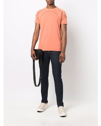 orange T-Shirt mit einem Rundhalsausschnitt von Diesel