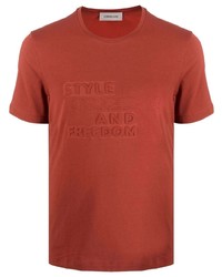 orange T-Shirt mit einem Rundhalsausschnitt von Corneliani