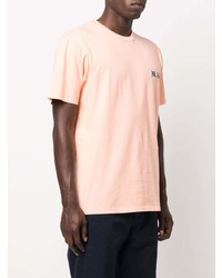 orange T-Shirt mit einem Rundhalsausschnitt von MAISON KITSUNÉ