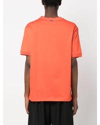 orange T-Shirt mit einem Rundhalsausschnitt von Herno