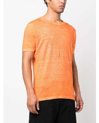 orange T-Shirt mit einem Rundhalsausschnitt von Avant Toi