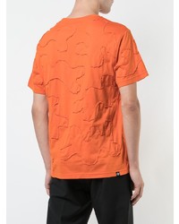 orange T-Shirt mit einem Rundhalsausschnitt von Mostly Heard Rarely Seen