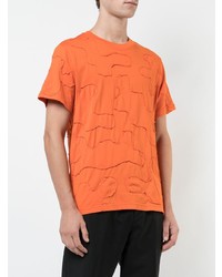 orange T-Shirt mit einem Rundhalsausschnitt von Mostly Heard Rarely Seen