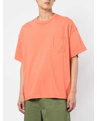 orange T-Shirt mit einem Rundhalsausschnitt von Facetasm