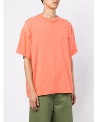 orange T-Shirt mit einem Rundhalsausschnitt von Facetasm