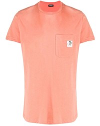 orange T-Shirt mit einem Rundhalsausschnitt von Diesel