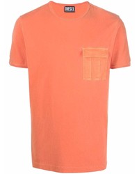 orange T-Shirt mit einem Rundhalsausschnitt von Diesel