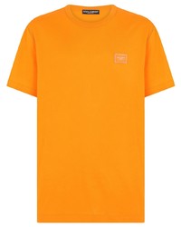 orange T-Shirt mit einem Rundhalsausschnitt von Dolce & Gabbana