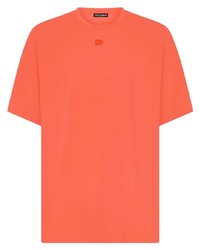 orange T-Shirt mit einem Rundhalsausschnitt von Dolce & Gabbana