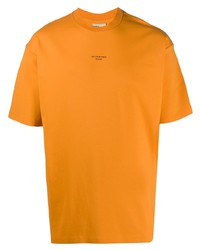 orange T-Shirt mit einem Rundhalsausschnitt von Drôle De Monsieur