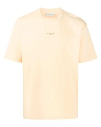 orange T-Shirt mit einem Rundhalsausschnitt von Drôle De Monsieur