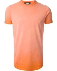 orange T-Shirt mit einem Rundhalsausschnitt von DSquared