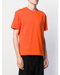 orange T-Shirt mit einem Rundhalsausschnitt von McQ Alexander McQueen