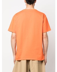 orange T-Shirt mit einem Rundhalsausschnitt von MAISON KITSUNÉ