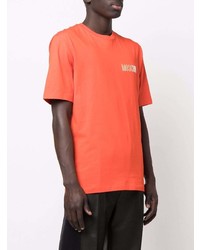 orange T-Shirt mit einem Rundhalsausschnitt von Moschino