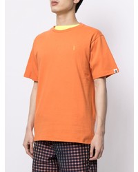 orange T-Shirt mit einem Rundhalsausschnitt von A Bathing Ape